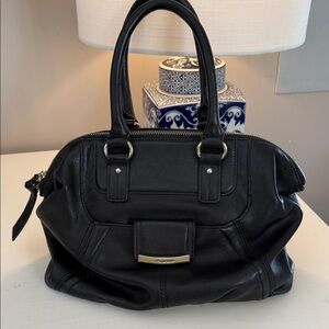 b. makowsky Black Leather Satchel